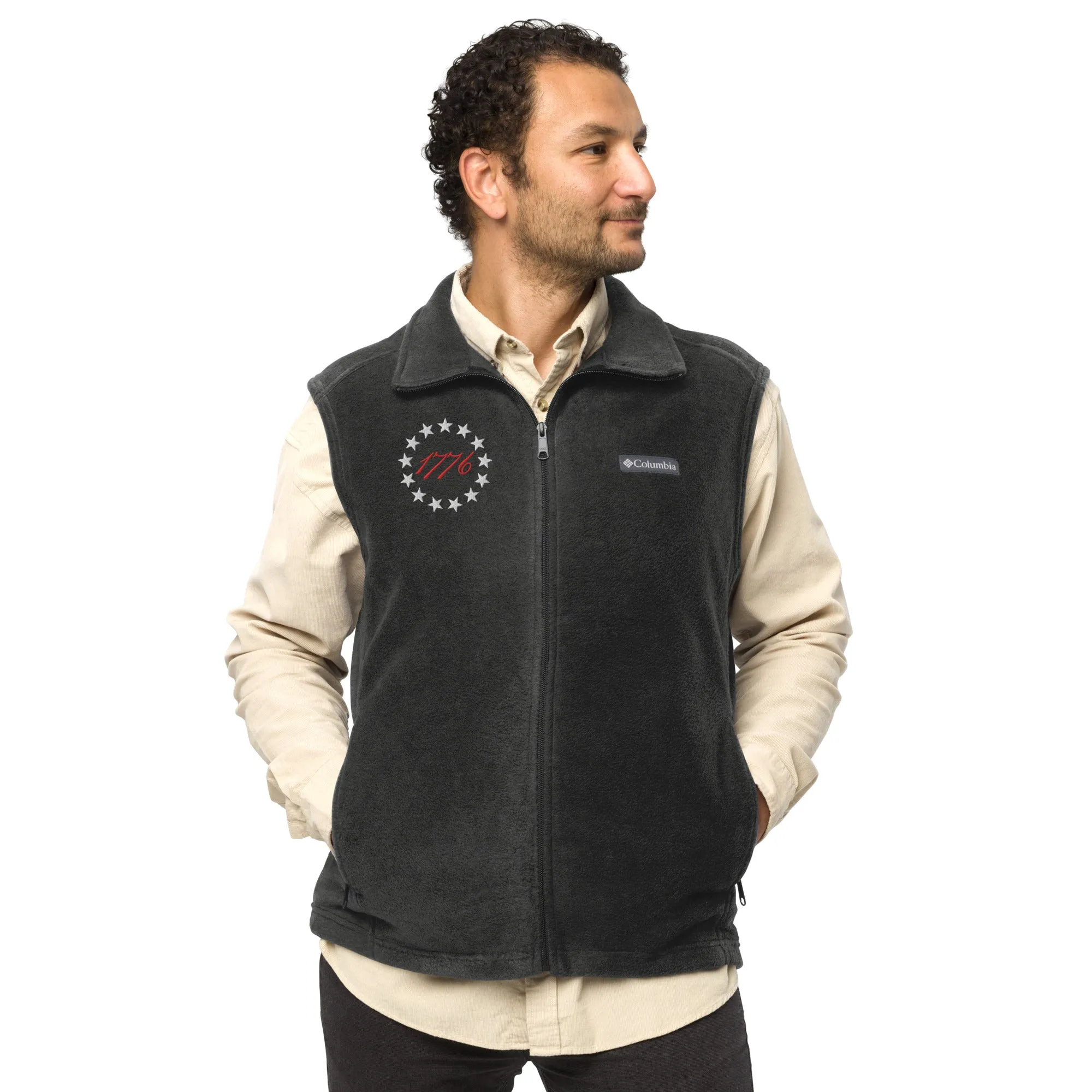 1776 Betsy Ross 13 Stars Embroidered Men’s Columbia Fleece Vest