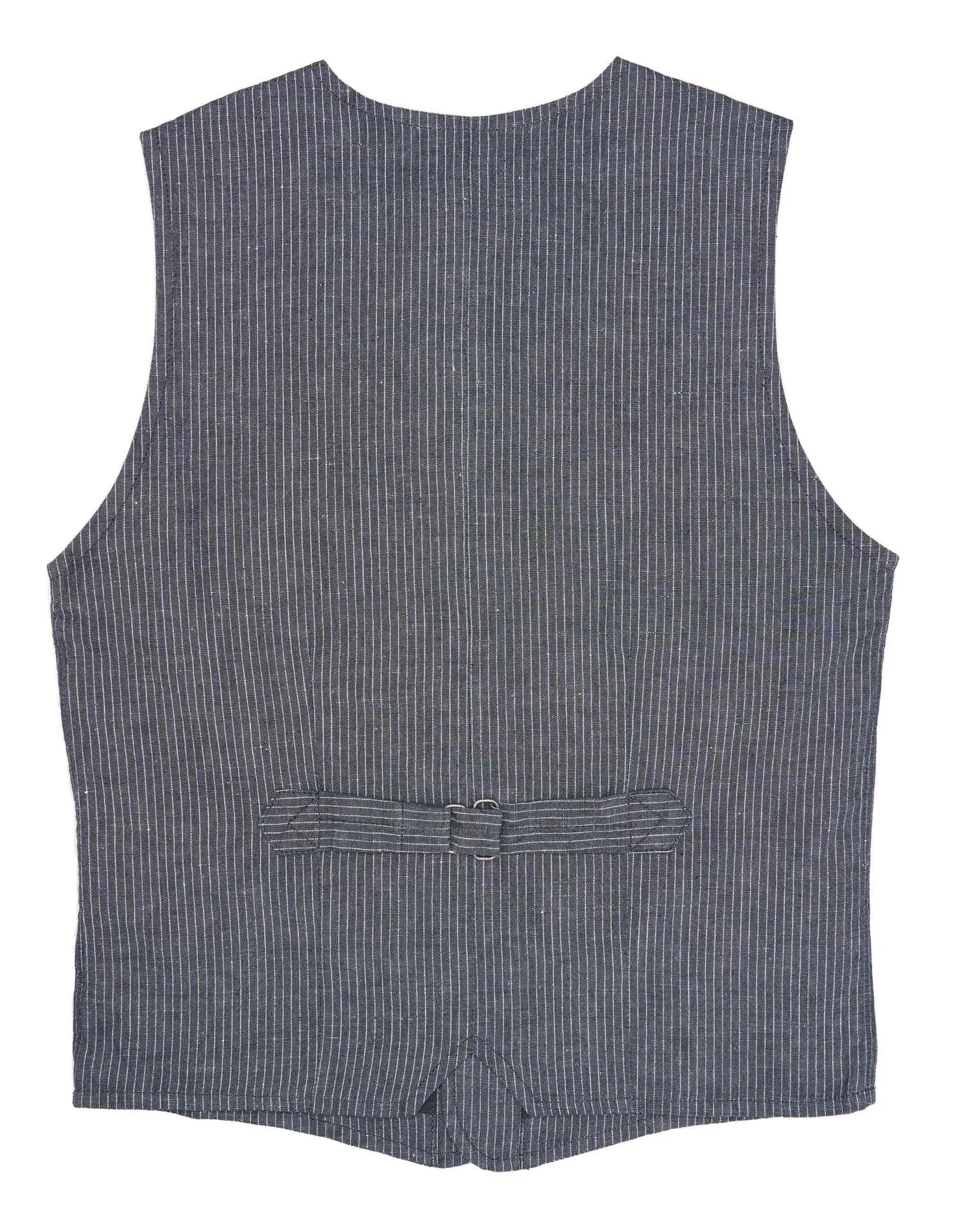 1905 Hauler Vest Grey Striped Linen - Pike Brothers