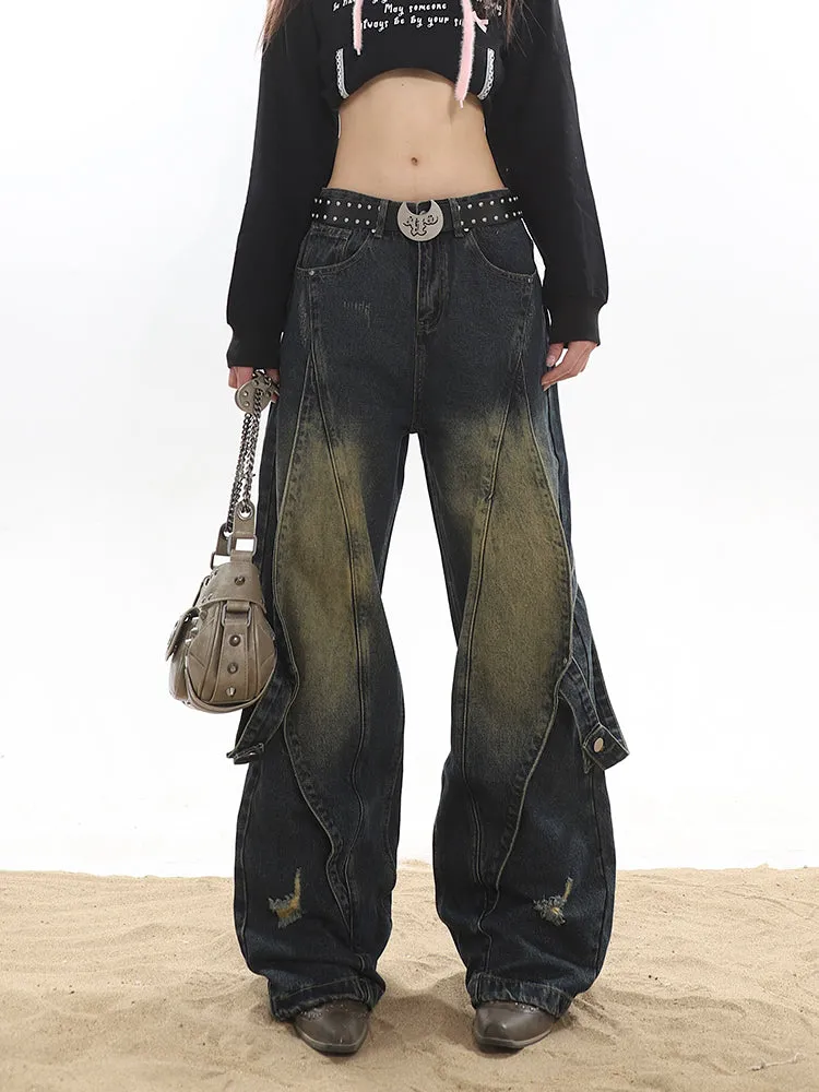 【23s November.】Deconstructed Washed Distressed Jeans