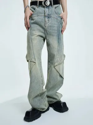 【23s September.】High Street Yellow Mud Washed Jeans