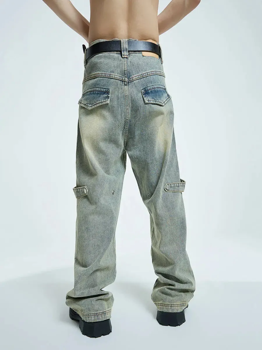 【23s September.】High Street Yellow Mud Washed Jeans