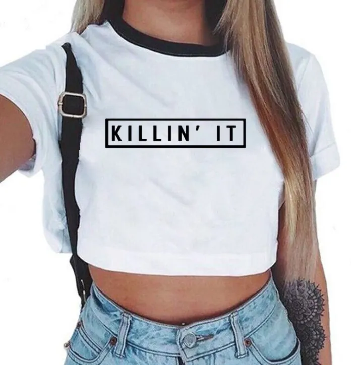 Aesthetic Crop Top Graphic Tees