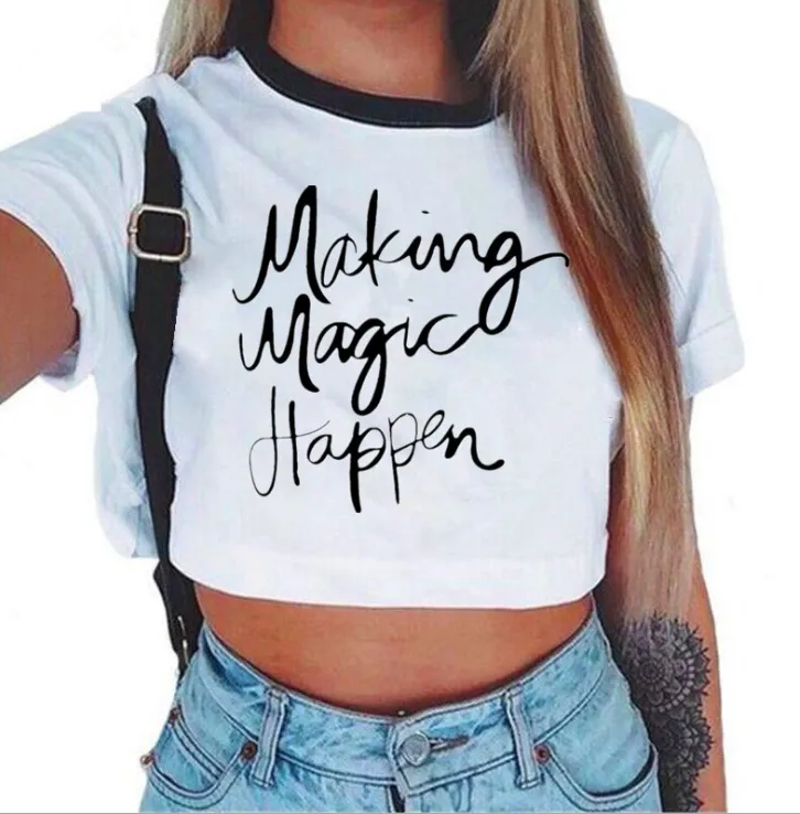 Aesthetic Crop Top Graphic Tees