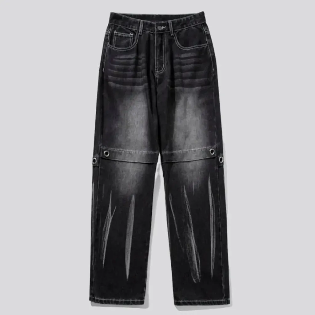 Aged men's creased jeans