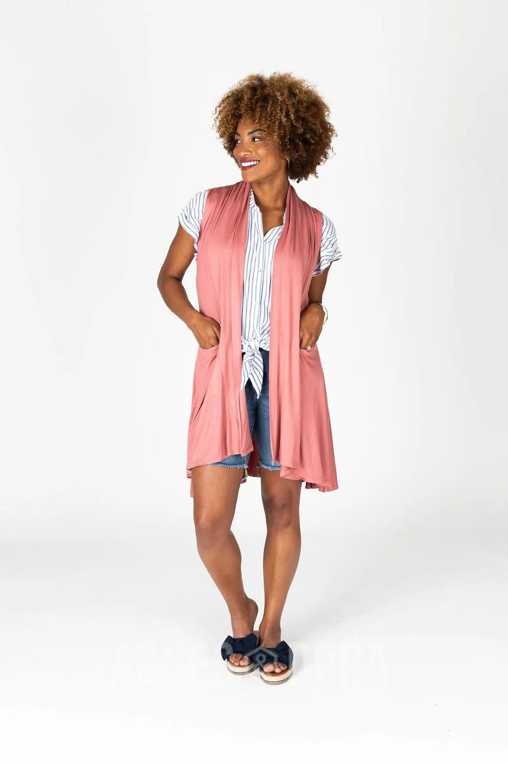 Agnes & Dora™ XS|2XL|Cascade Vest Modal Peach Dark