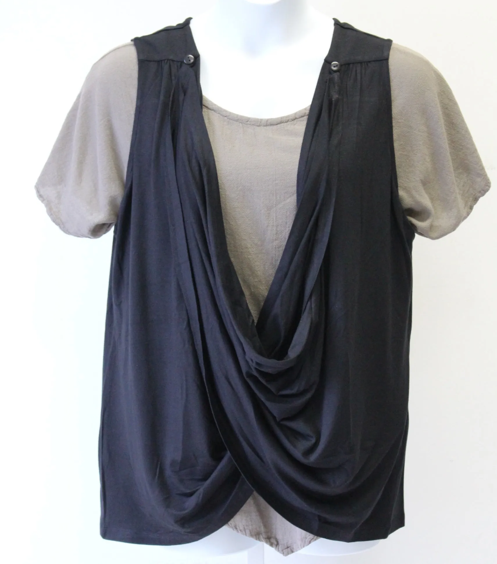 Black Convertible Button Vest