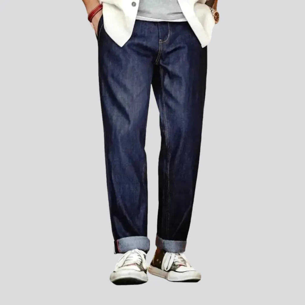 Boho style self-edge jeans for men