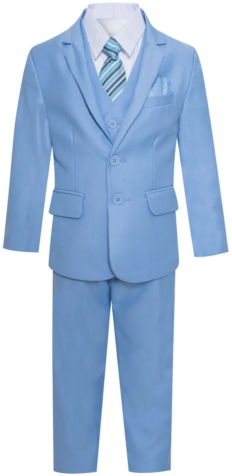 Boys' Slim Fit Suit 7-Piece Formal Set  - Sky Blue