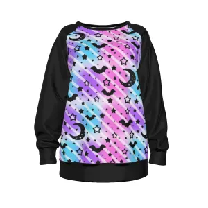 Creepy Cute Stripes Raglan Sleeve Sweatshirt