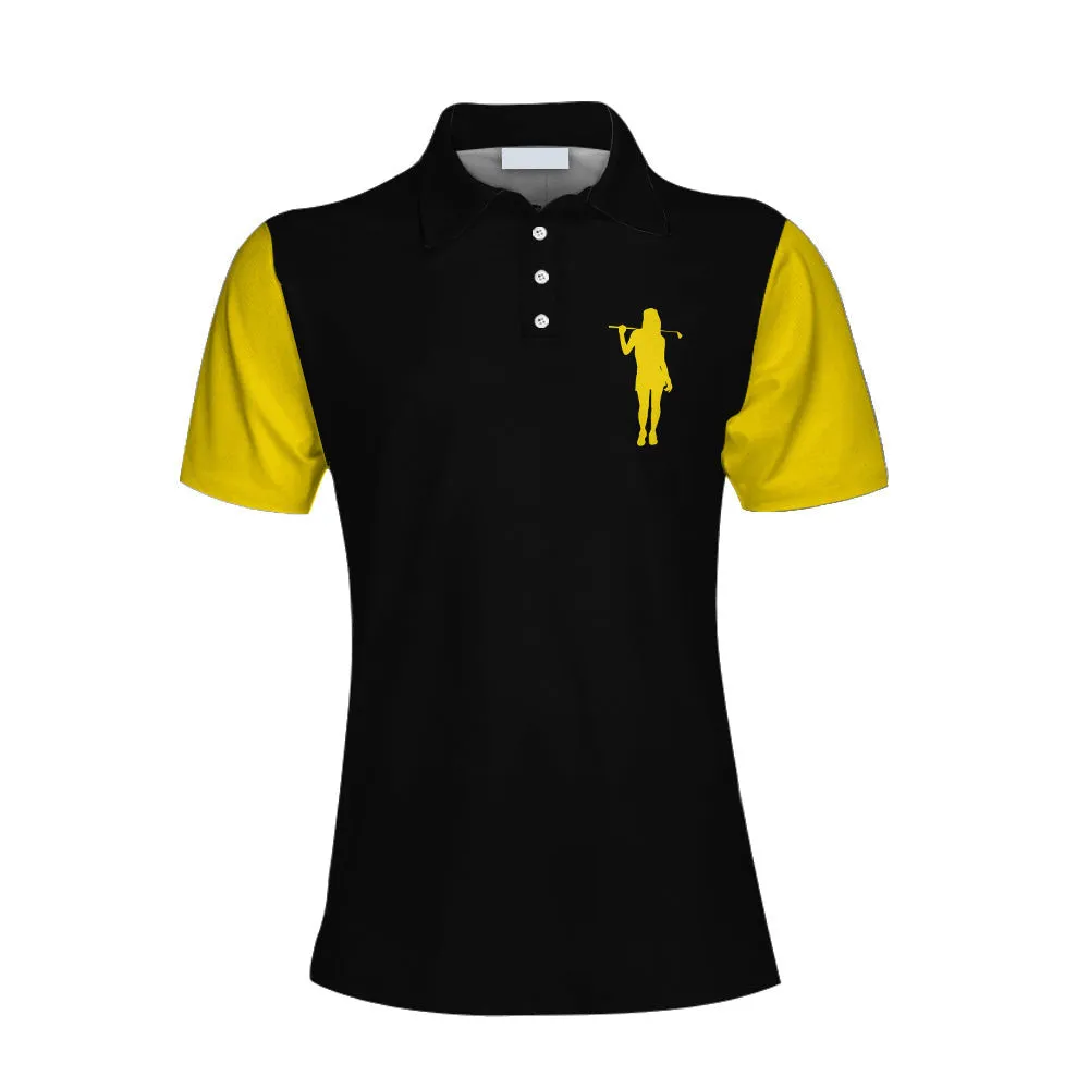 Definition Of Golf Girl Golf Short Sleeve Women Polo Shirt, Black And Yellow Golf Shirt For Ladies Coolspod