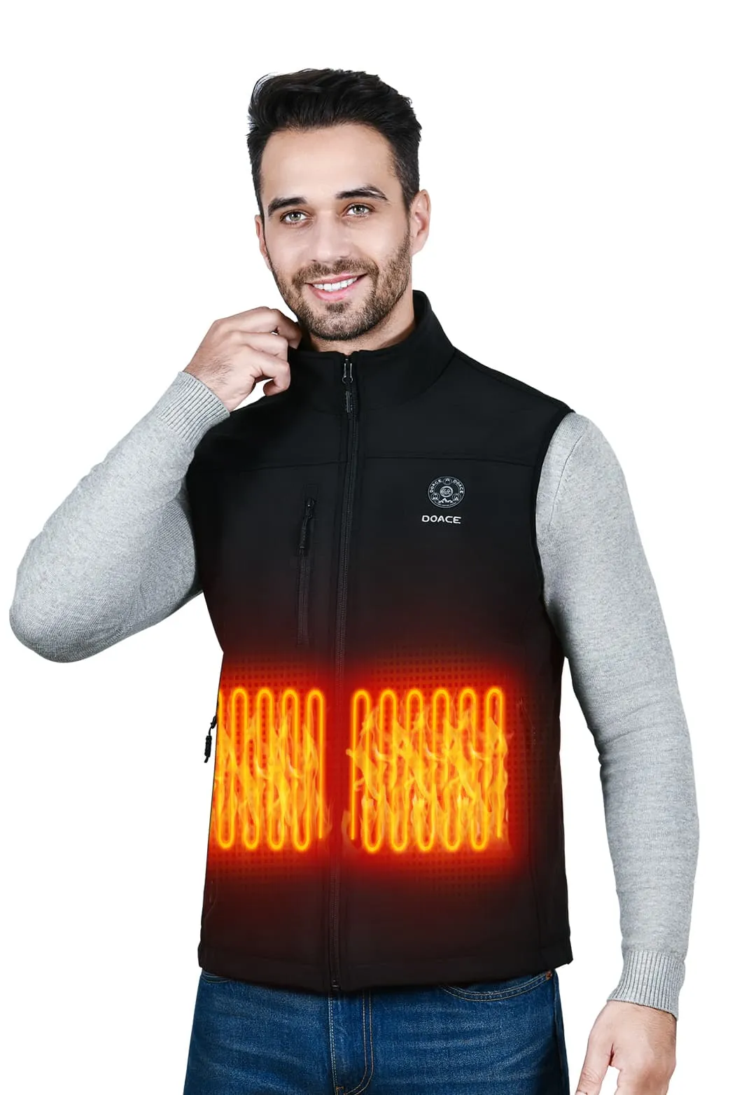 DOACE Wear  Heated Vest for Men & Women with APP Control(Battery Included)