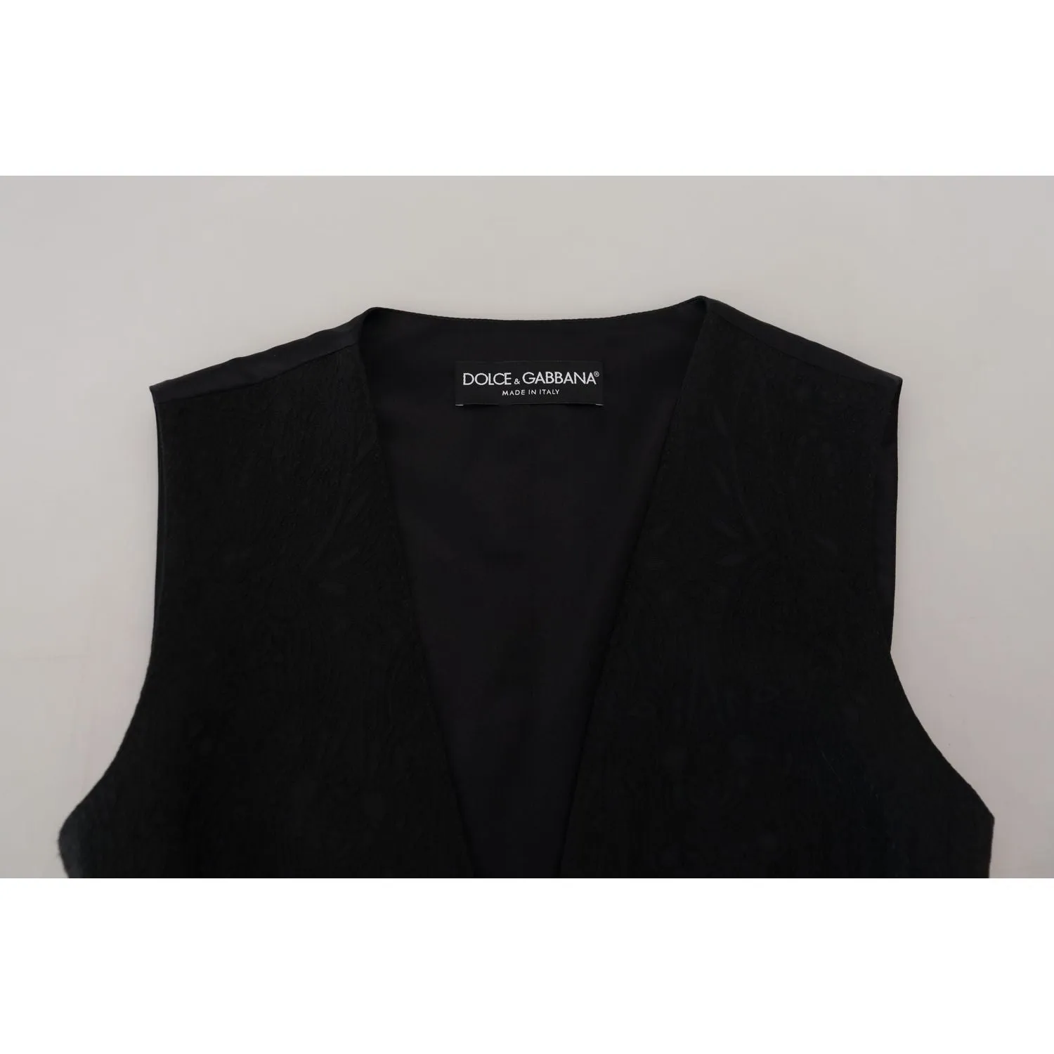 Dolce & Gabbana Elegant Black Silk Blend Waistcoat Vest