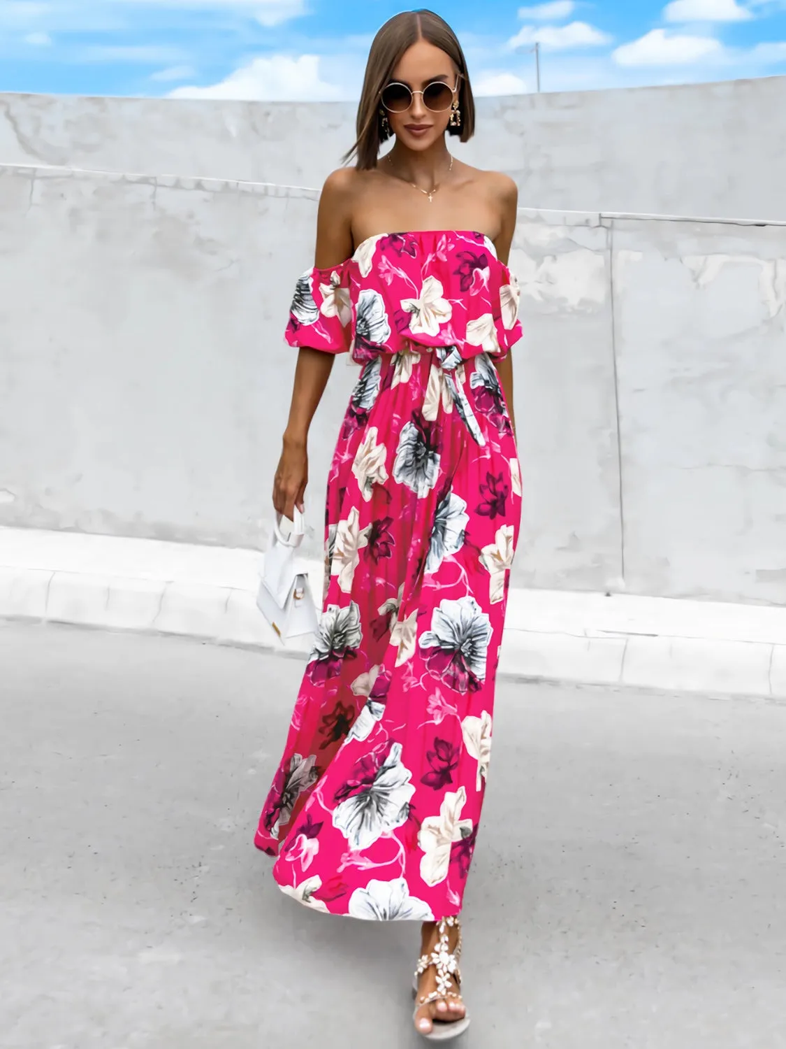 Floral Off Shoulder Resort Maxi Dress