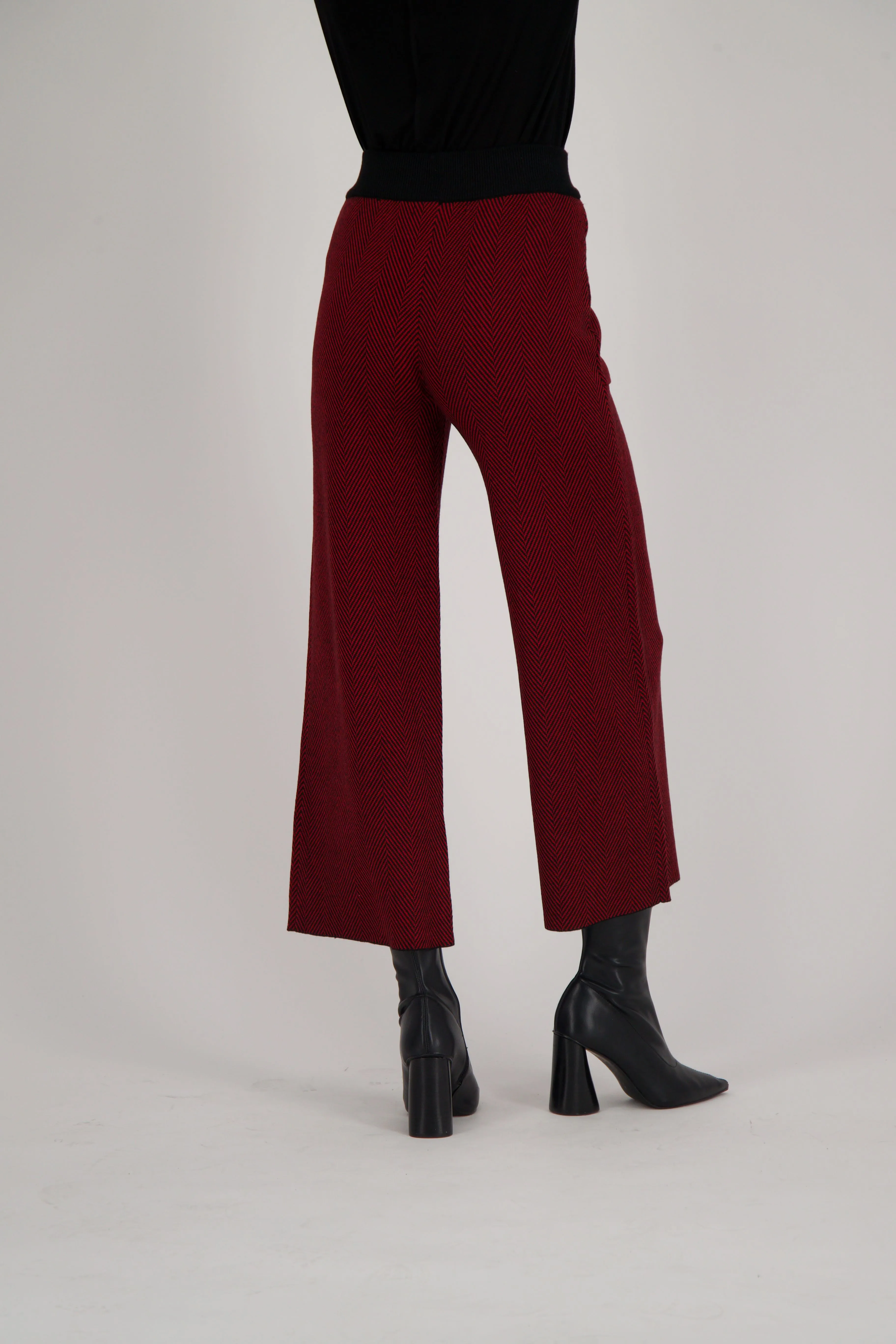 Herringbone Wide Leg Knit Pant