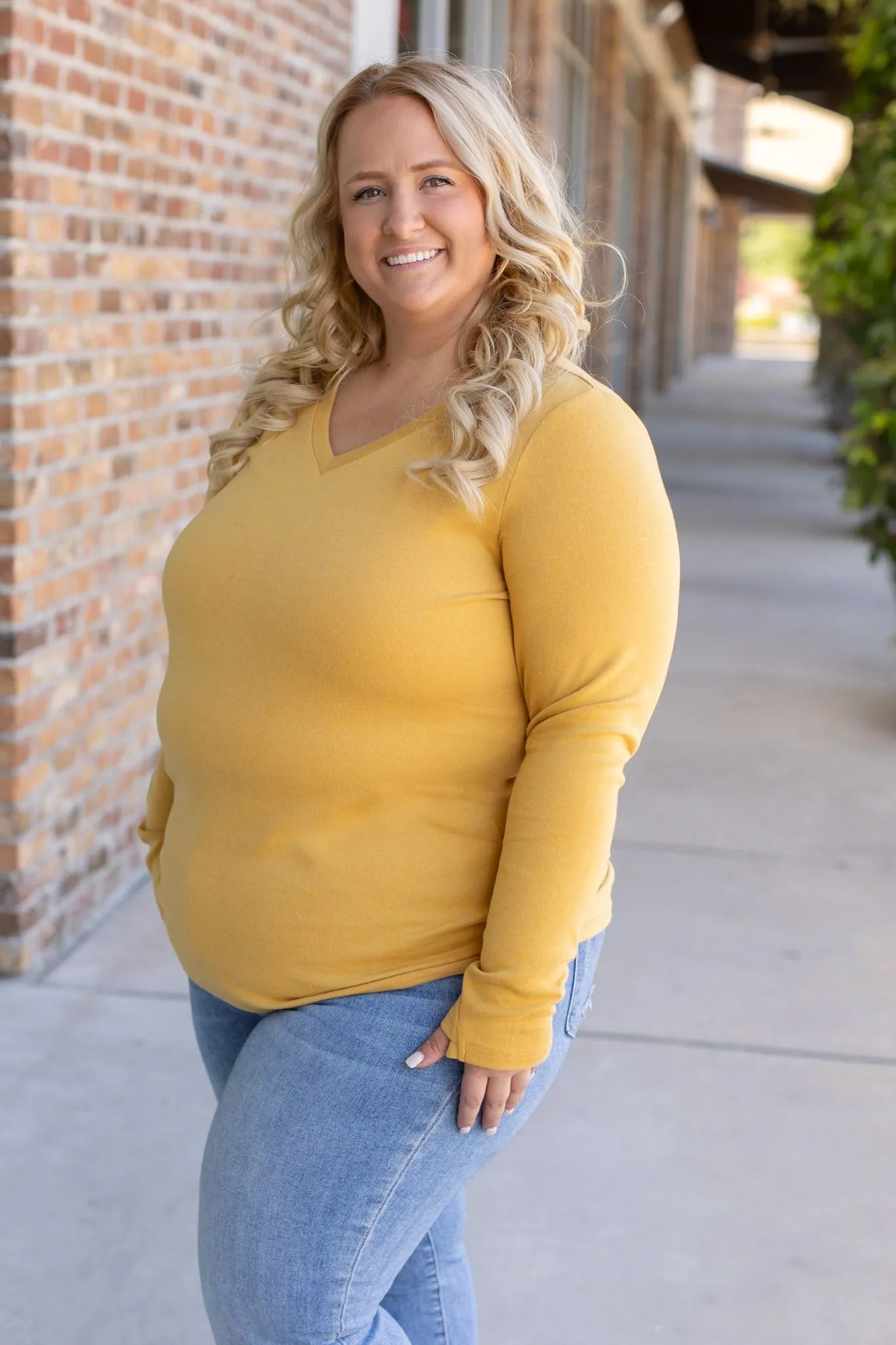 IN STOCK Leah Long Sleeve Top - Mustard