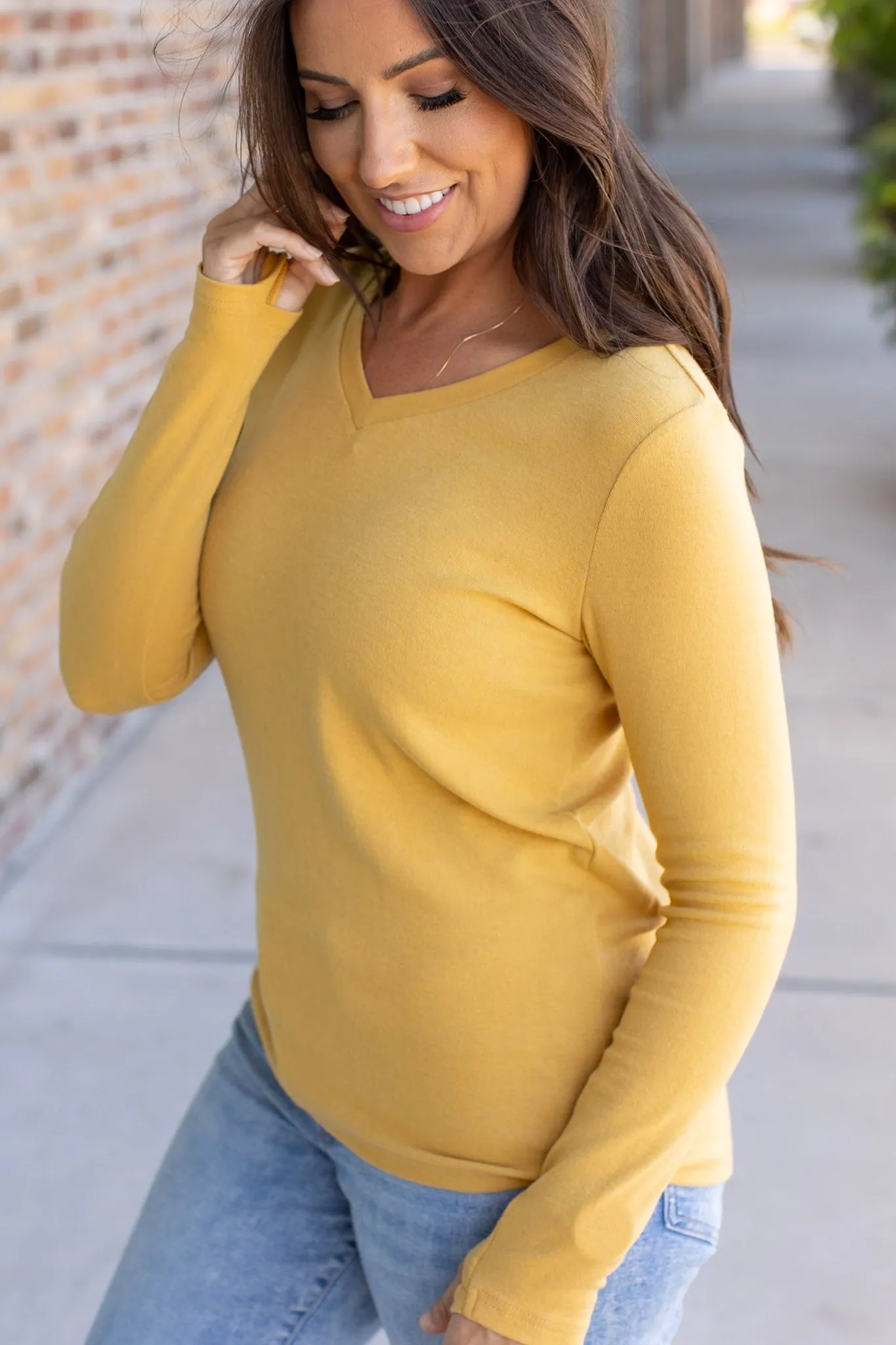 IN STOCK Leah Long Sleeve Top - Mustard