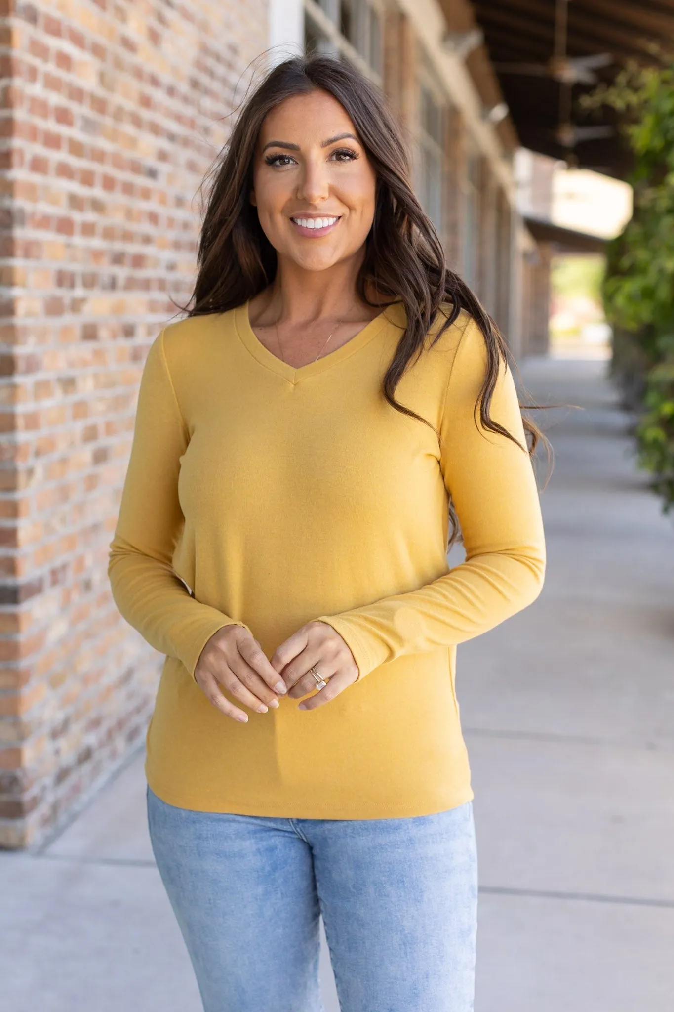 IN STOCK Leah Long Sleeve Top - Mustard