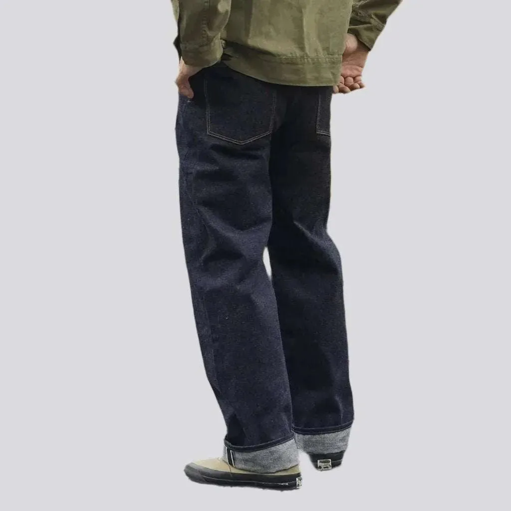 Loose men's selvedge jeans