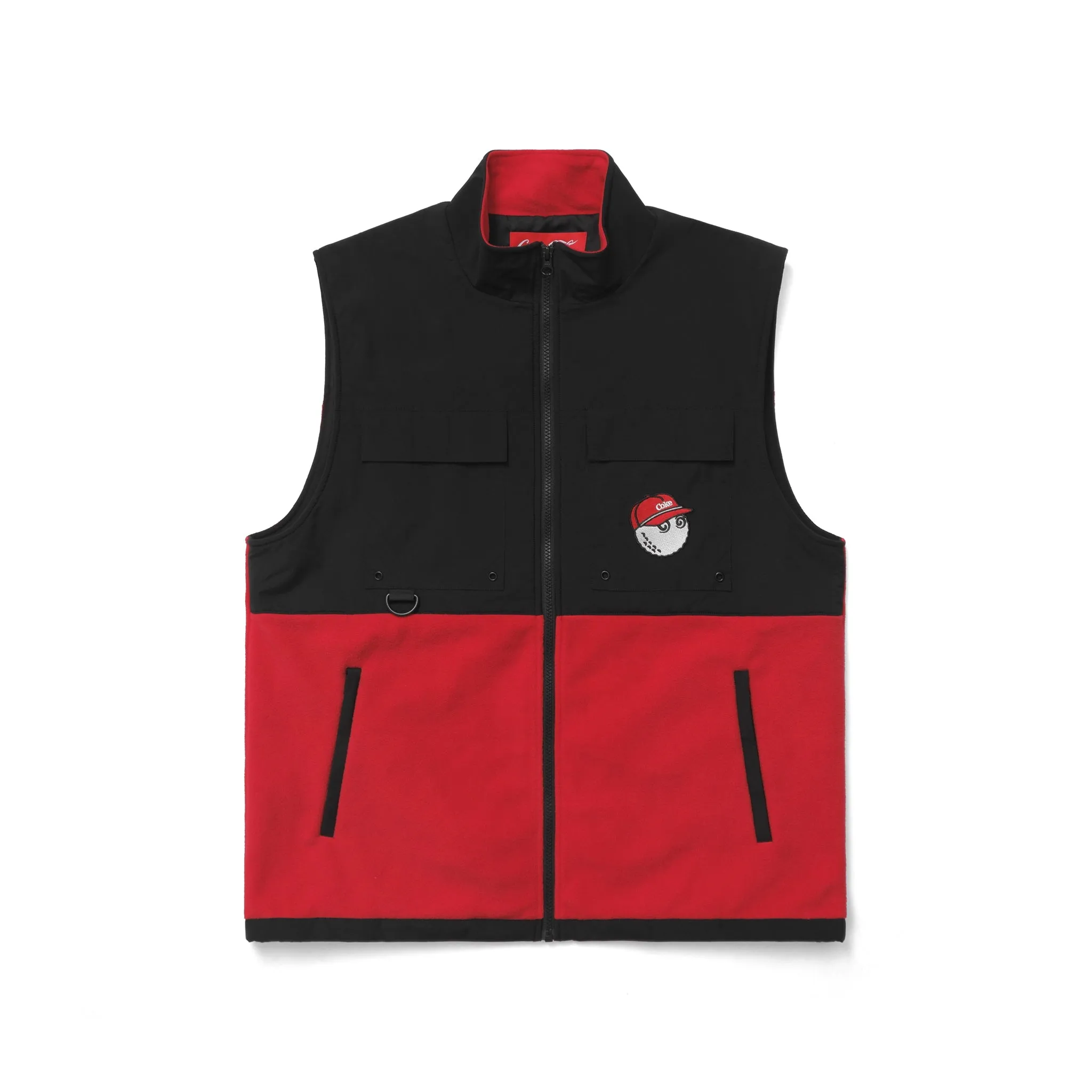 Malbon Golf X COCA COLA POLAR FLEECE VEST - BLACK