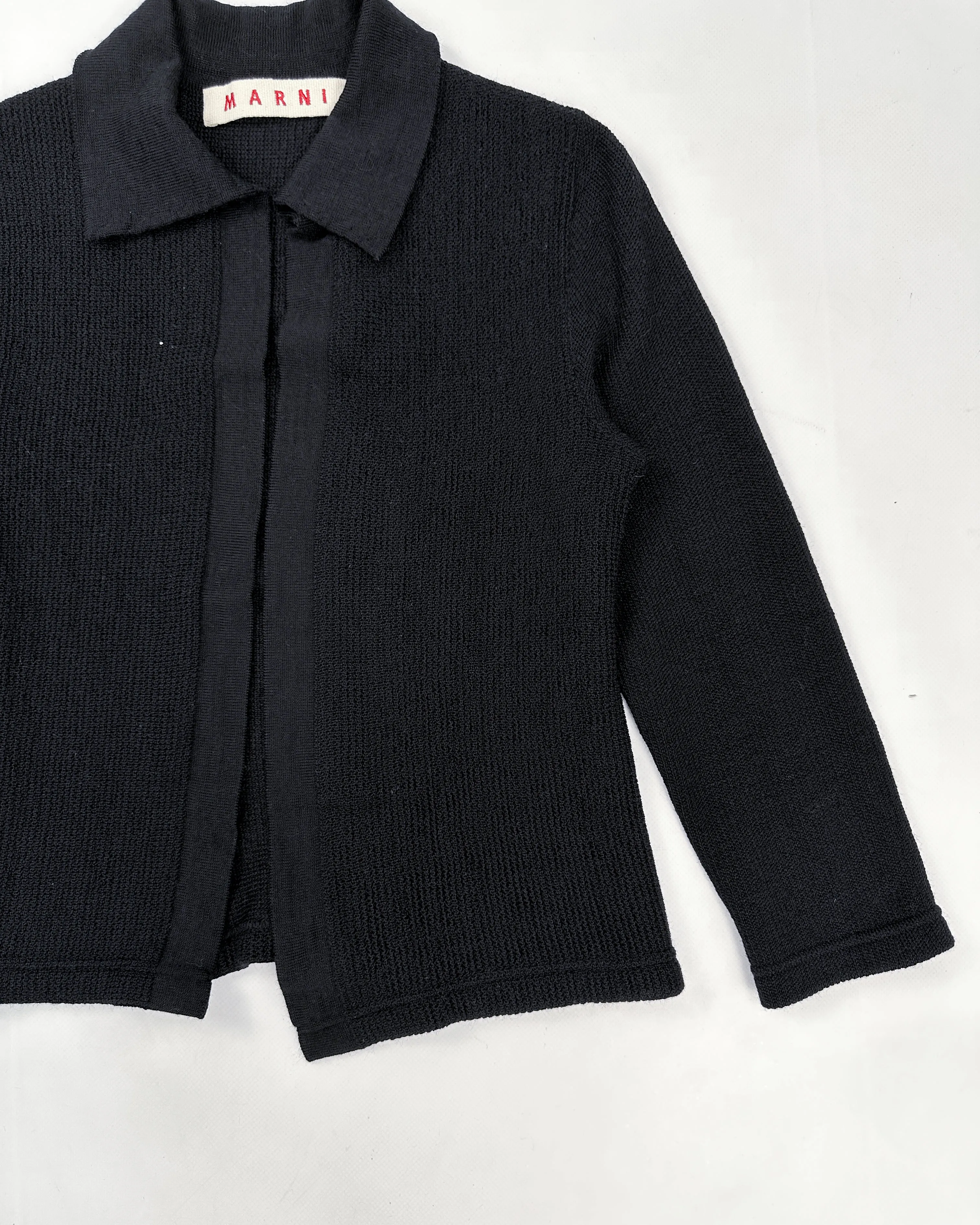 Marni Wool Knit Black Cardigan 2000's