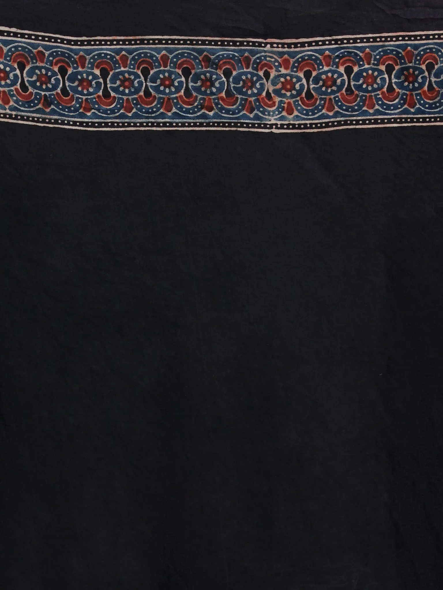 Maroon Black  Indigo Ajrakh Hand Block Printed Modal Silk Saree - S031704116