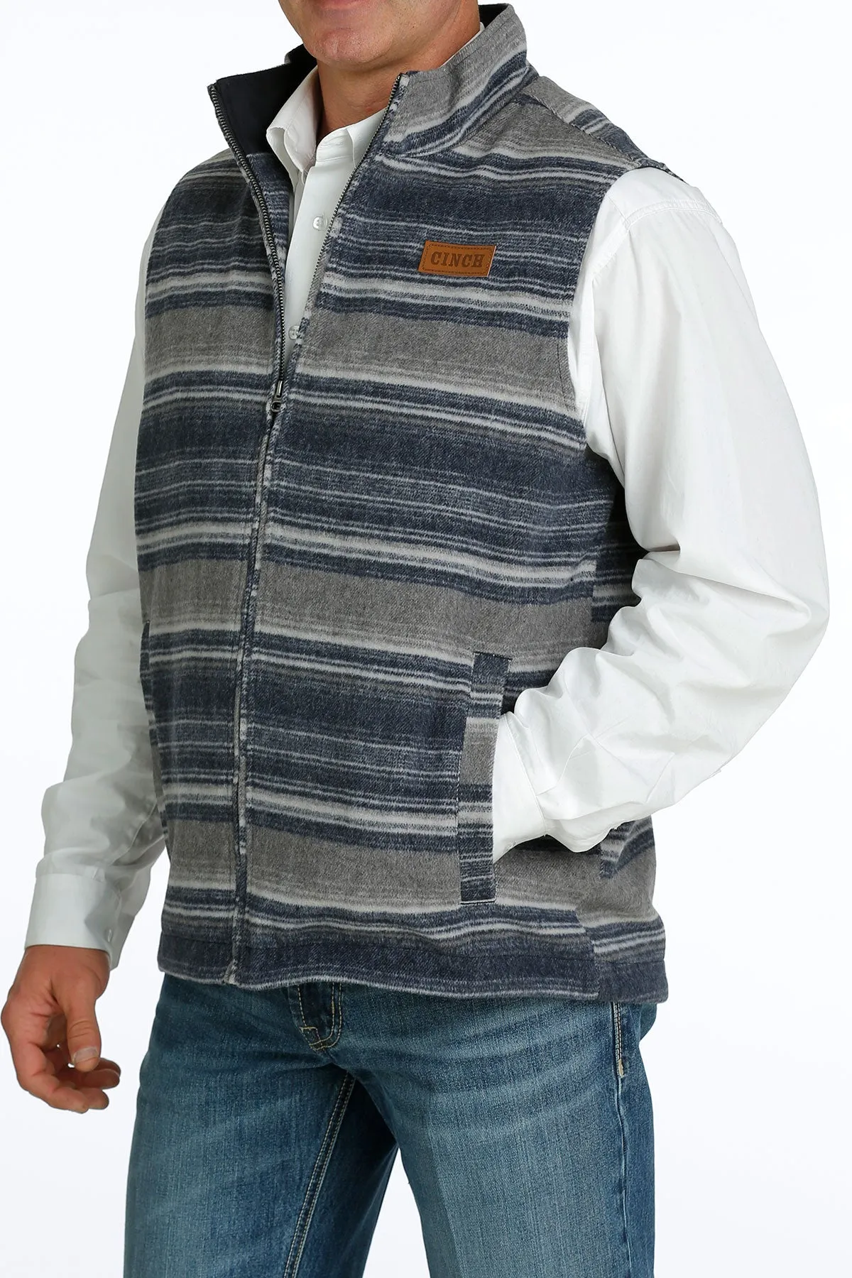 Men's Cinch Navy Wooly Vest - MWV1903002