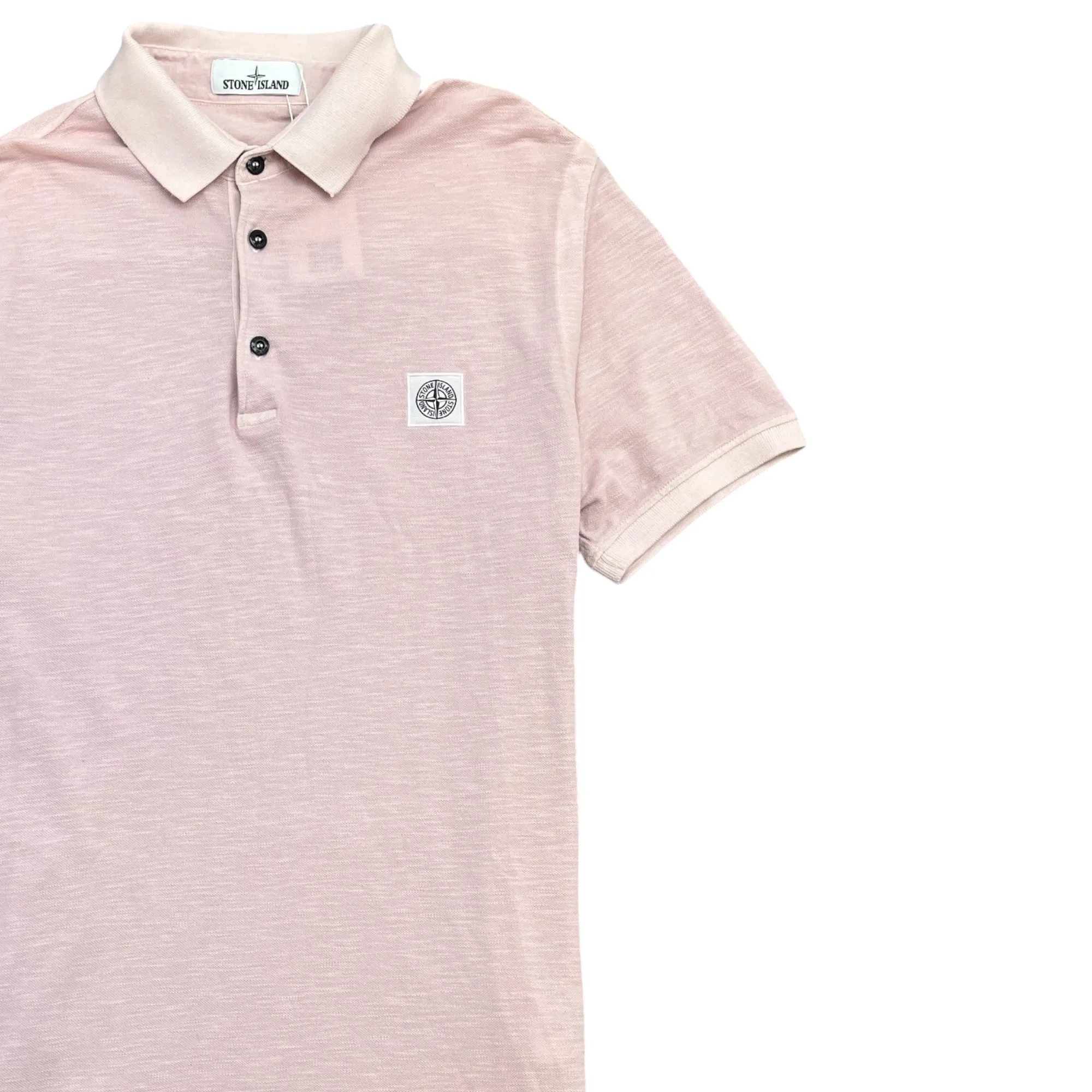 Men's Embroidered Logo Polo Shirt Pink Size XXL