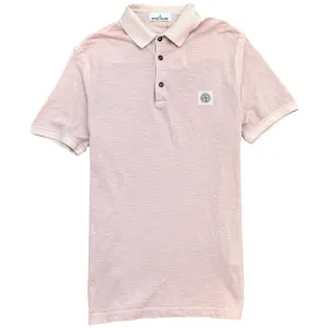 Men's Embroidered Logo Polo Shirt Pink Size XXL