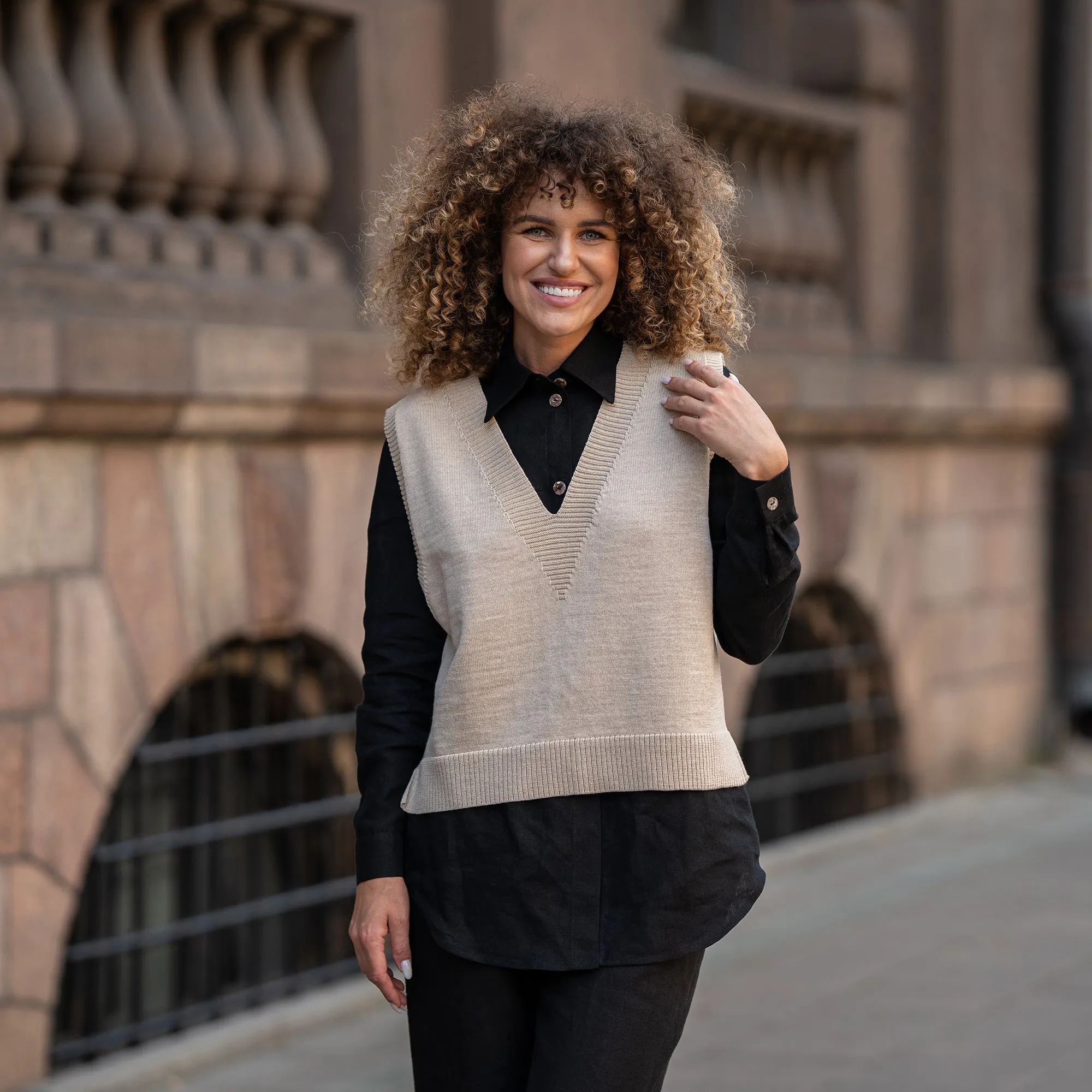 Merino Wool Knit Vest for Women Isla