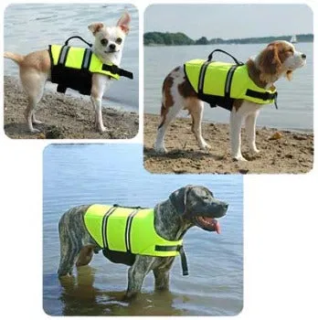 Neon Yellow Dog Life Jacket