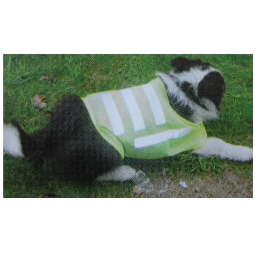 Neon Yellow Medium Pet Vest With Reflective Strips  - PETVEST-01M