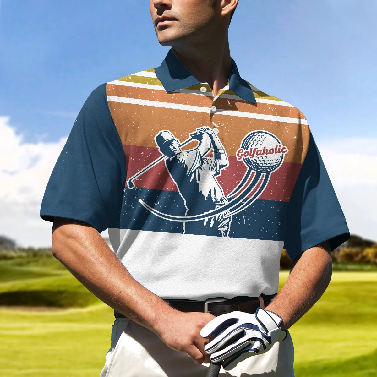 Never Underestimate An Old Man With A Golf Club Polo Shirt, Vintage Golfing Polo Shirt, Golf Shirt With Sayings Coolspod