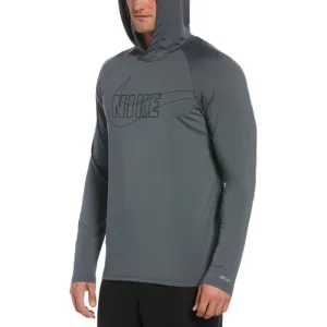 Nike - Outline Logo Long Sleeve Hooded Hydroguard (Iron Grey)