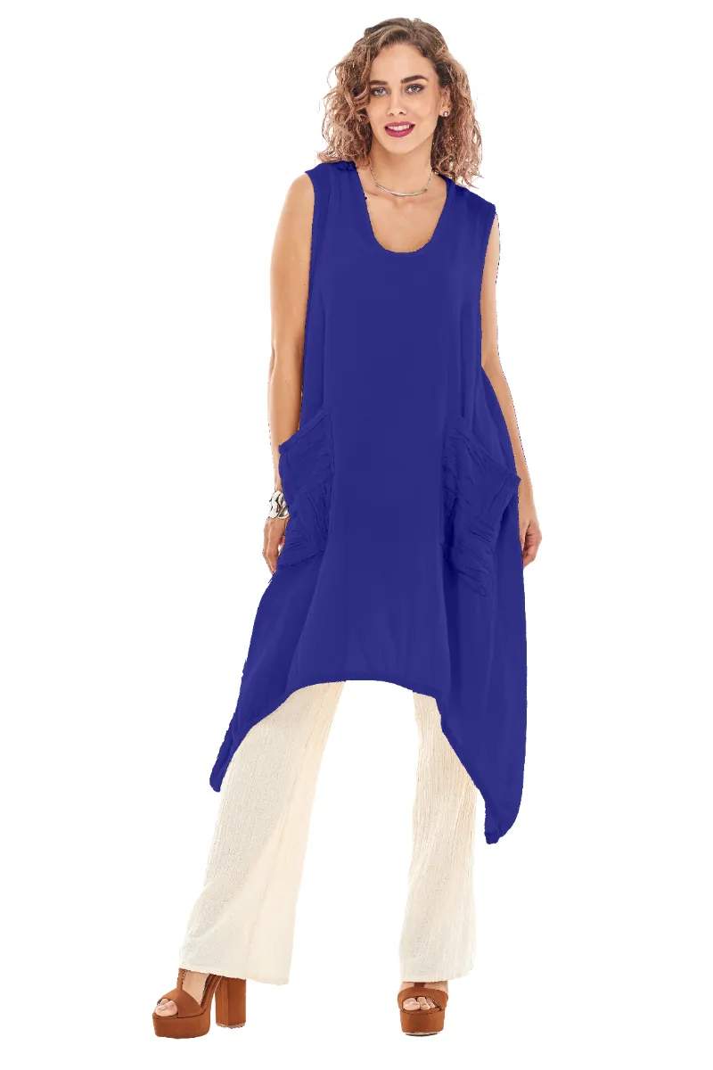 Oh My Gauze The BRAD Vest-Cobalt