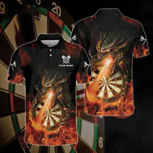 Personalized Name Dragon Fire Darts All Over Printed Unisex Shirt, Uniform for Dart Team, Dart Player