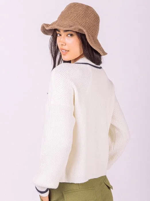 Puff Sleeve Wrapped Sweater