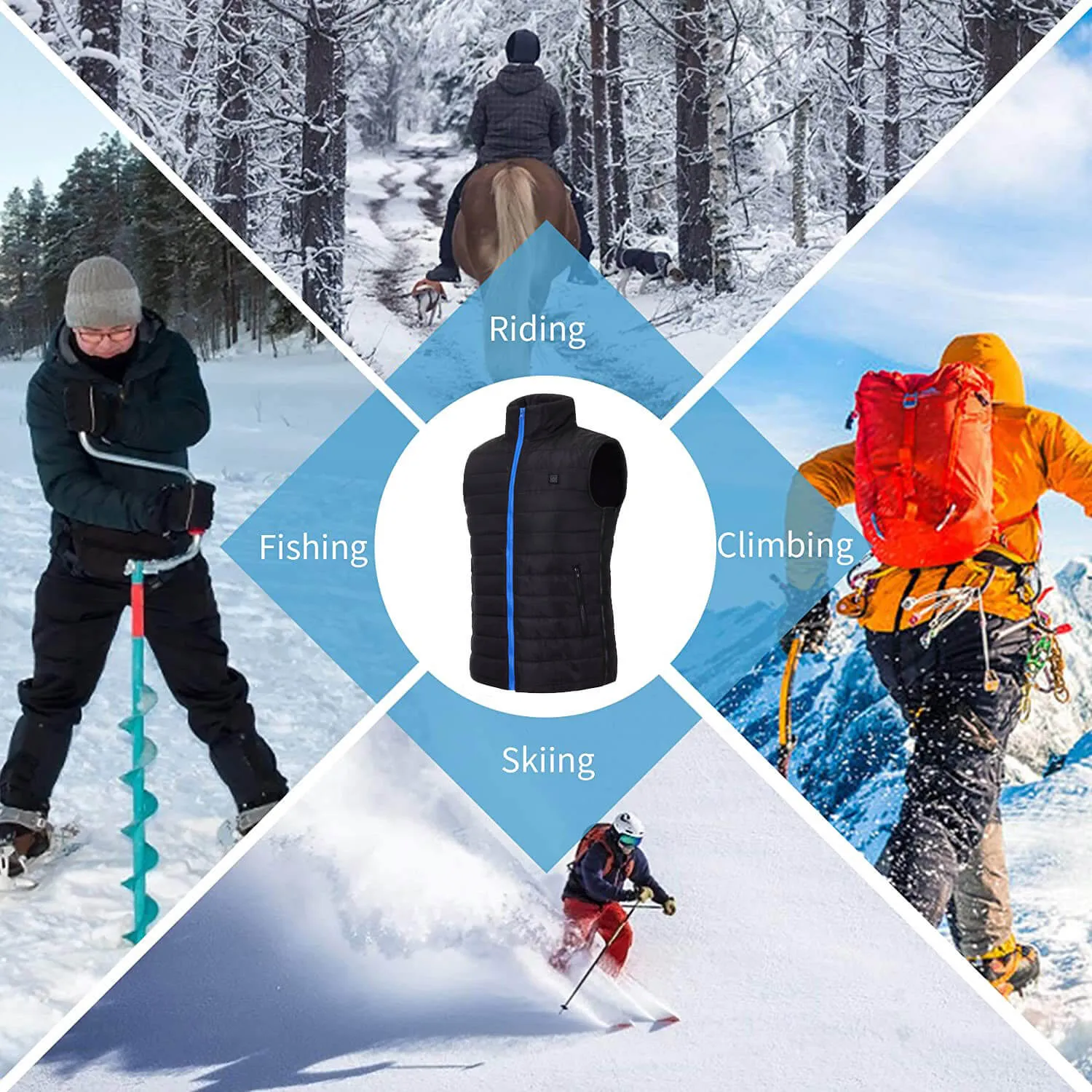 Rechargeable Heated Vest Men | Light Weight Waterproof Heated Coats | Keepwarming