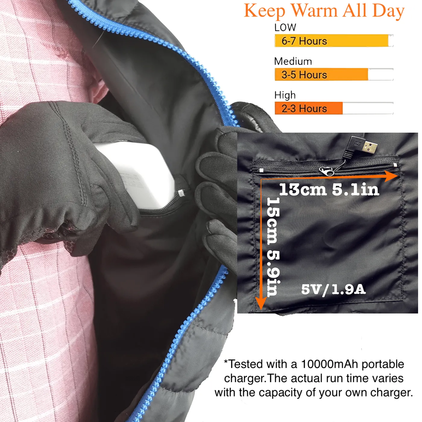 Rechargeable Heated Vest Men | Light Weight Waterproof Heated Coats | Keepwarming