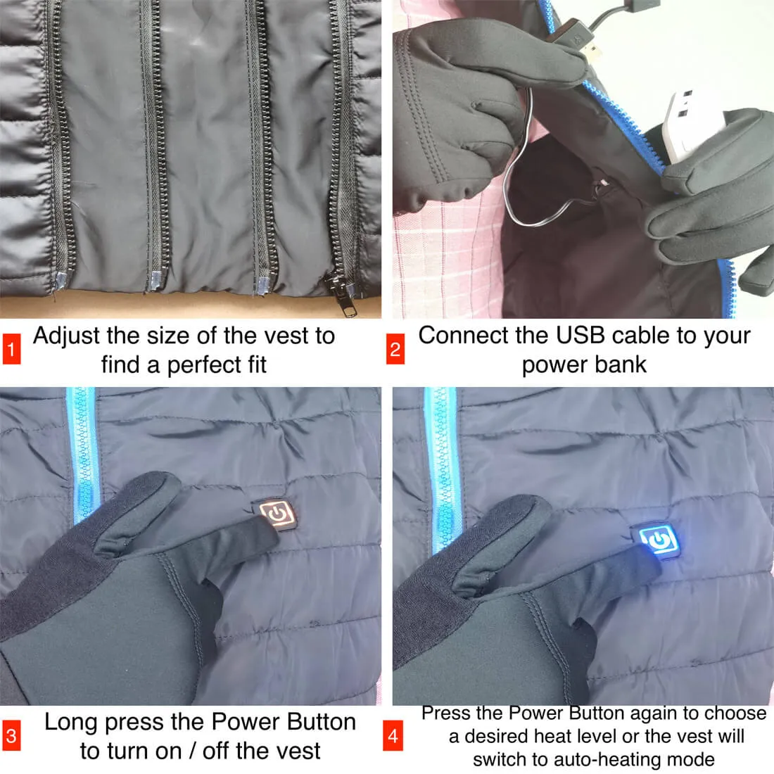 Rechargeable Heated Vest Men | Light Weight Waterproof Heated Coats | Keepwarming