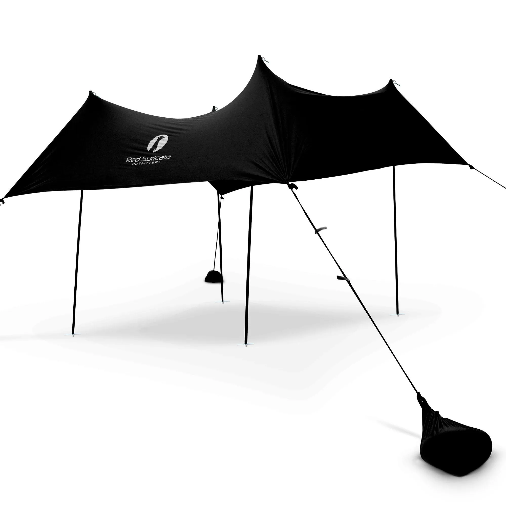 Red Suricata Black Family Beach Sun Shade Canopy Tent Sunshade with sand anchors