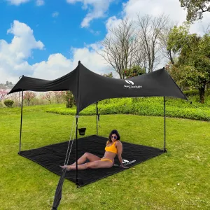 Red Suricata Black Multi Terrain Sun Shade Canopy Tent Sunshade with sand bags & ground anchor screws