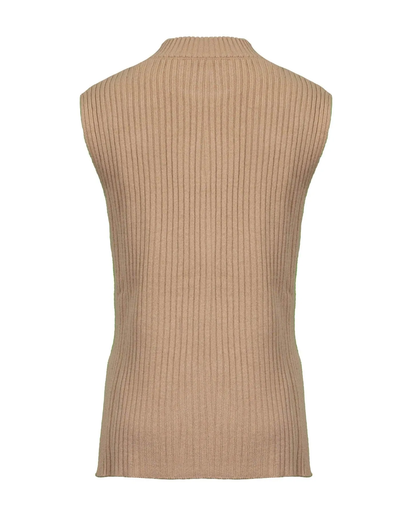 Ribbed Wool Cashmere Long Tank-Vest