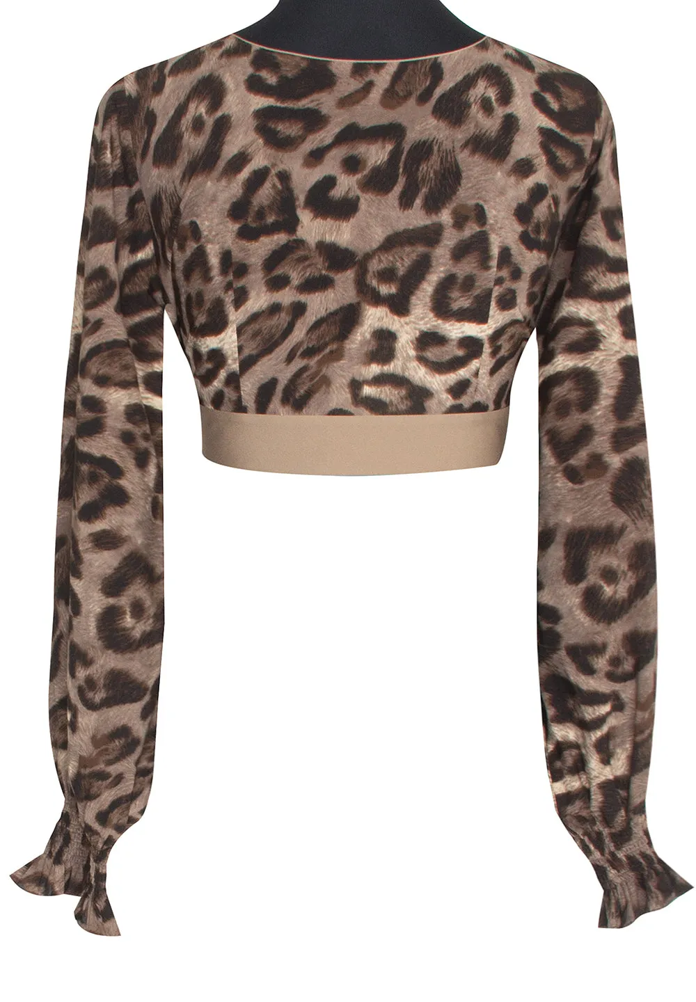 Safari - Grey Leo Crop Top (Light Taupe)