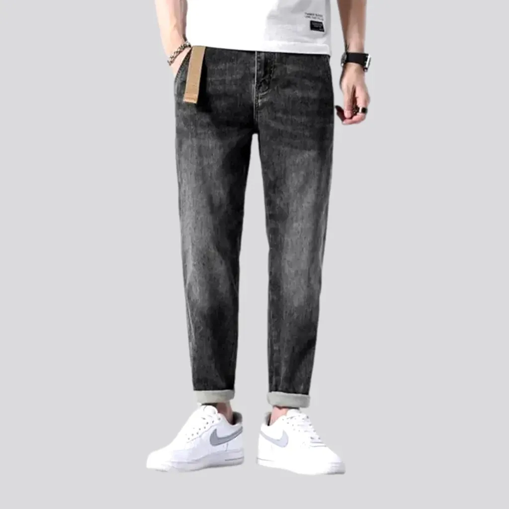 Sanded casual vintage jeans for men