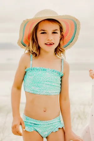 Snapper Rock Spearmint Spot Frilled Bandeau Swim Set