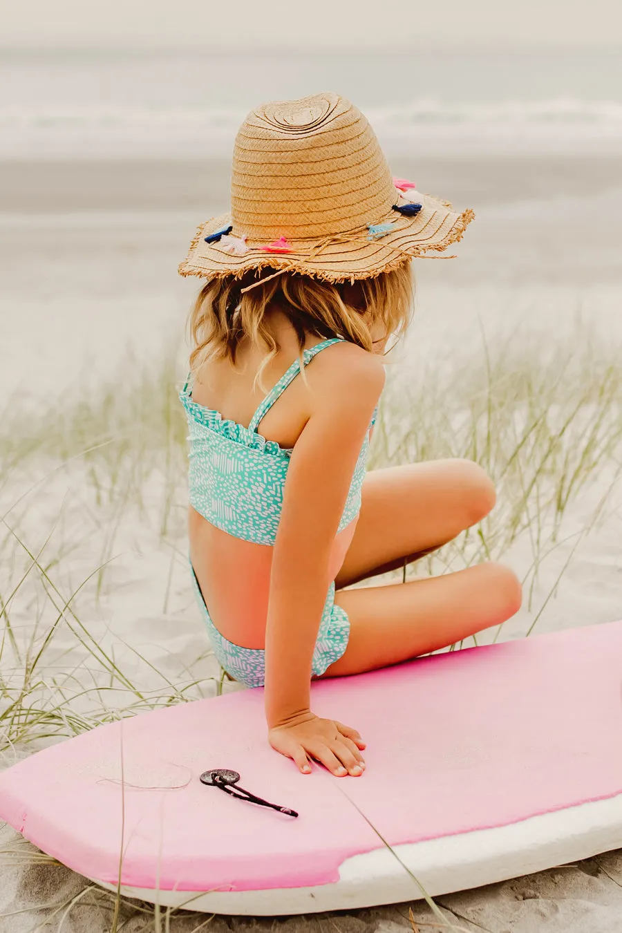 Snapper Rock Spearmint Spot Frilled Bandeau Swim Set