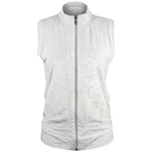 Sofibella Women's UV Staples Crushed Velvet Vest - White