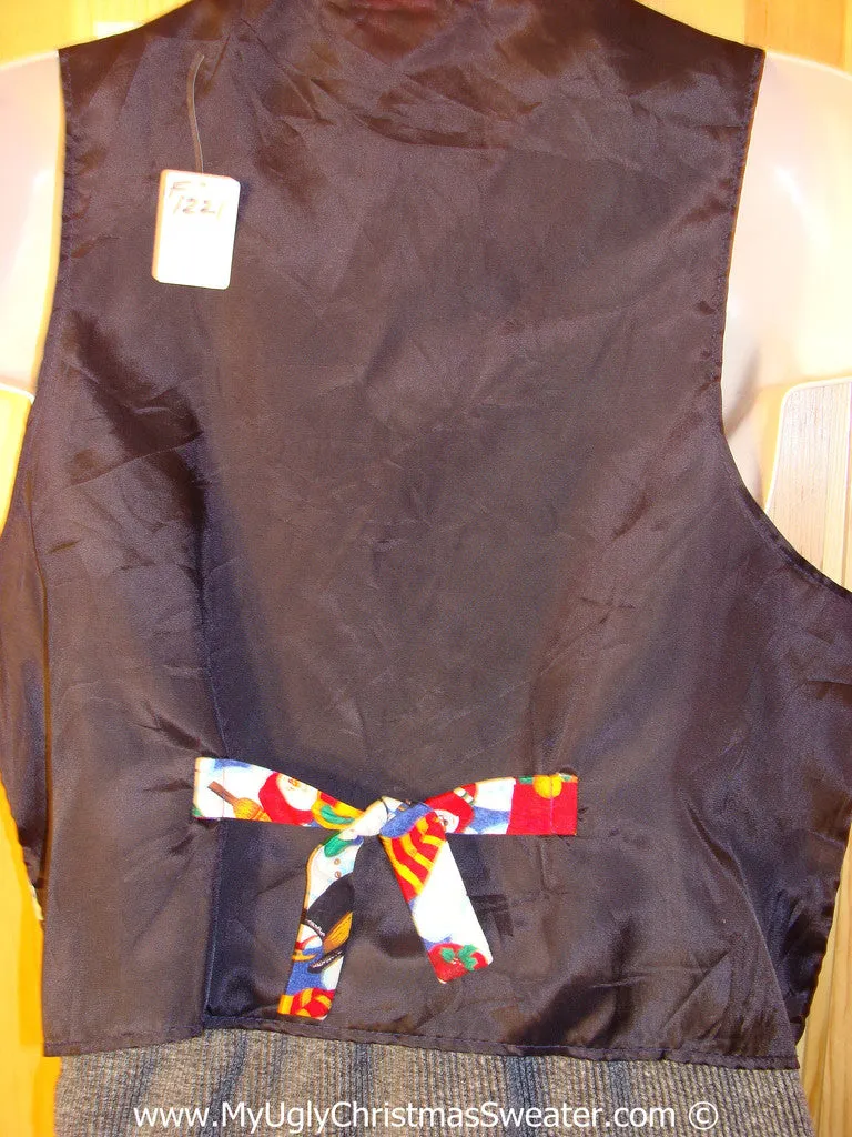 Tacky Vest with Colorful Snowmen and Tie Back  (f1221)