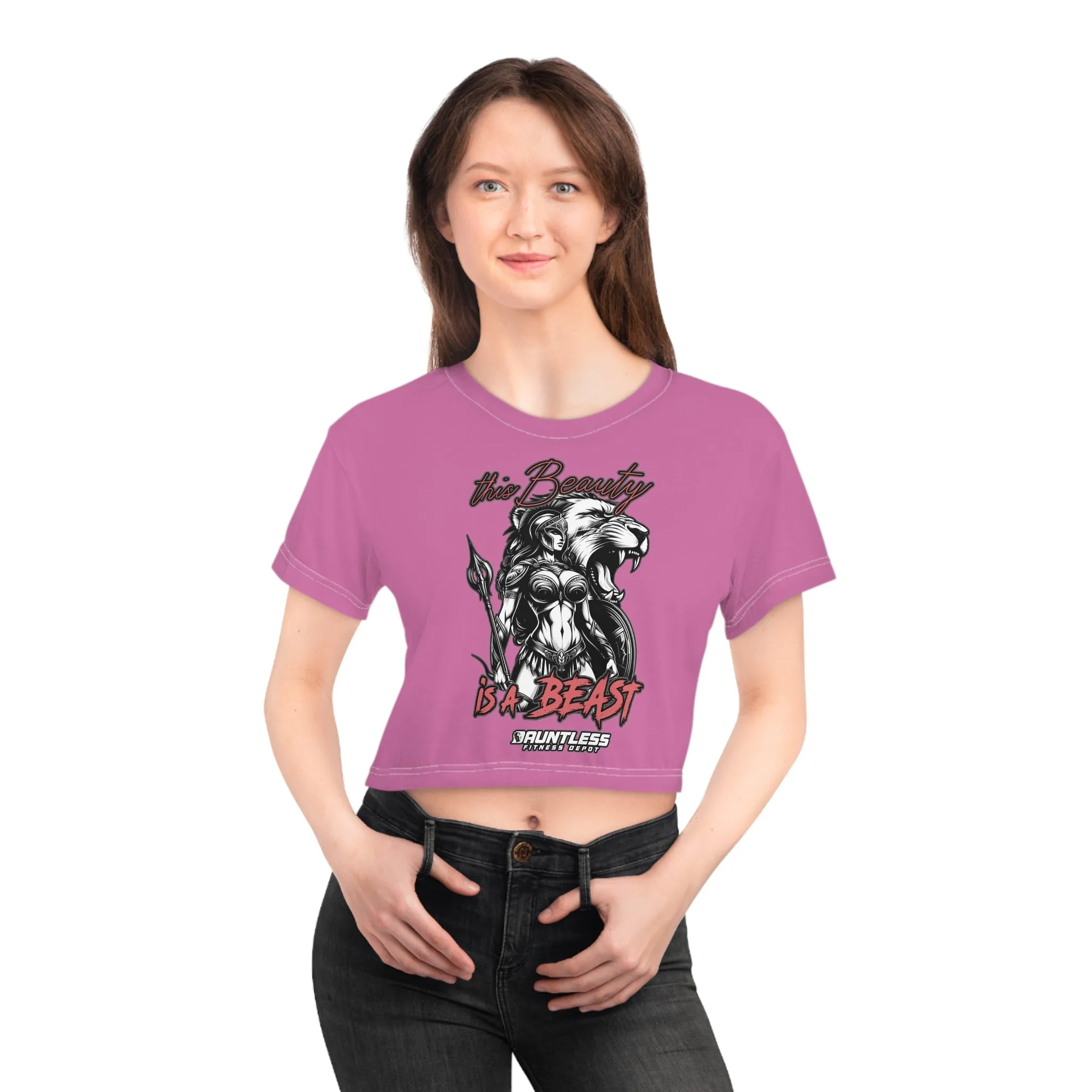 This Beauty is a Beast Women's Graphic Crop Tee