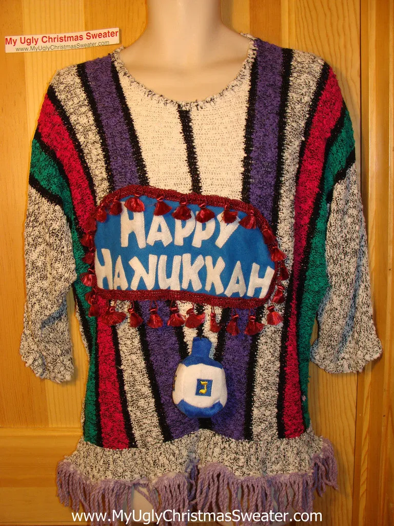 Ugly Christmas Sweater Party Hanukkah Sweater Vintage 80s  (j127)